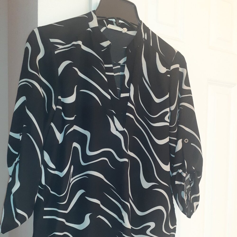 DONATED 3/4 Sleeve Zebra Print Blouse